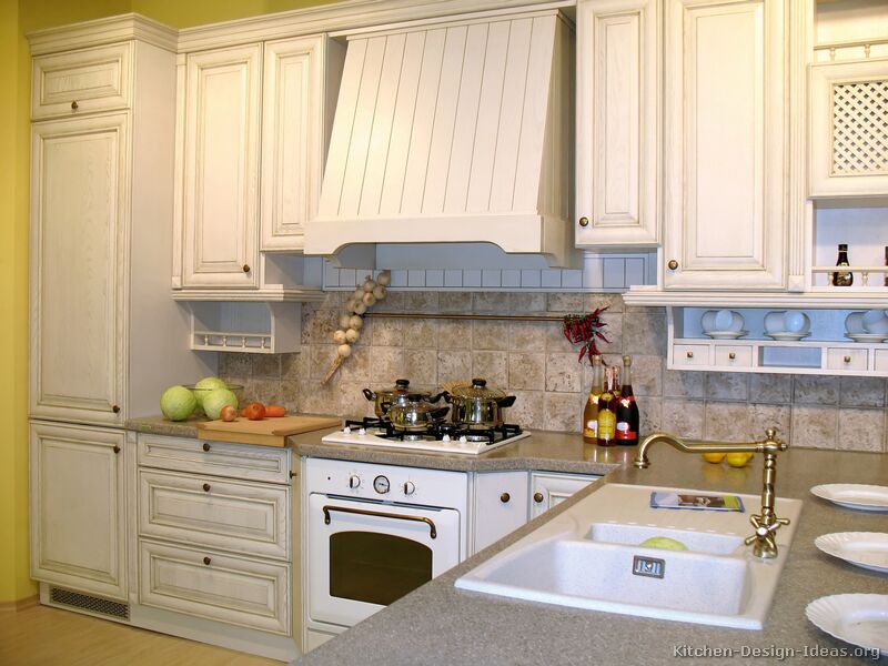 Pictures Of Kitchens Traditional Whitewashed Cabinets