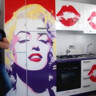End Result: Marilyn Monroe Pop Art Kitchen Mural