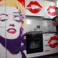 End Result: Marilyn Monroe Pop Art Kitchen Mural